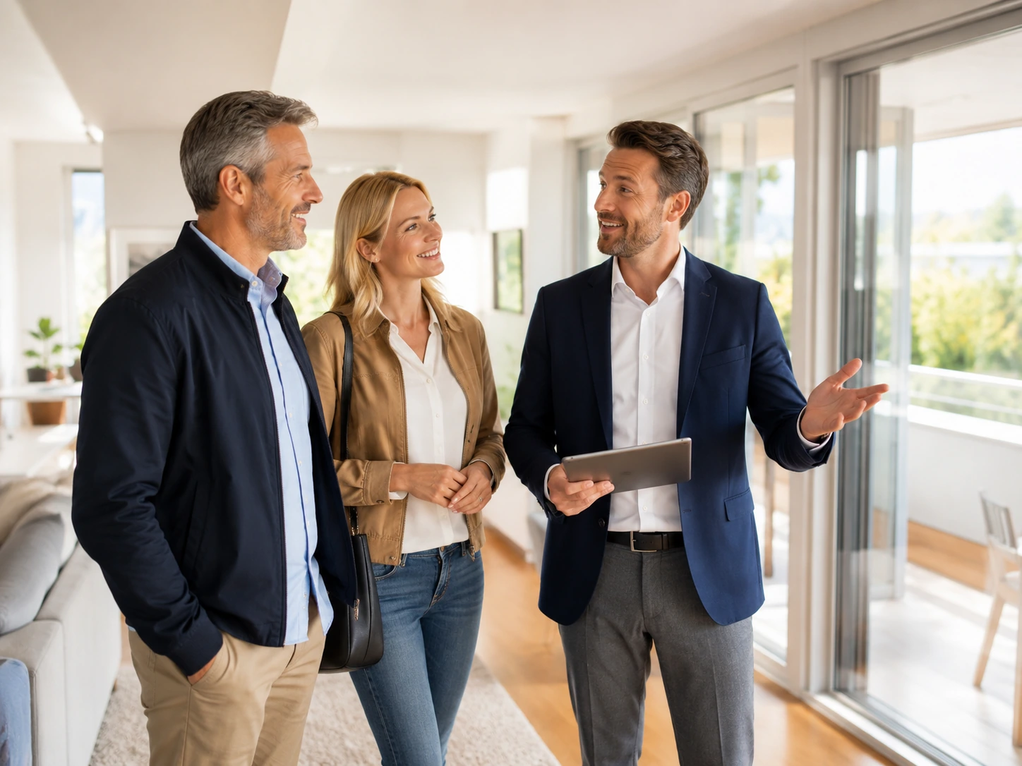 Freundliche Wohnungsbesichtigung mit aufmerksamem Blick für Details